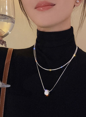 叠戴短款秋冬毛衣链新款项链