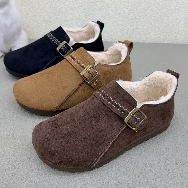 勃肯鞋女2026冬季新款加厚毛毛鞋老北京棉鞋一脚蹬保暖防滑妈妈鞋,淘宝优惠券,粉丝福利购,淘宝优惠卷