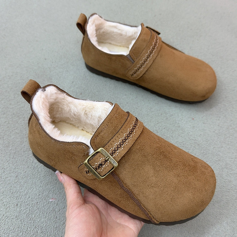 勃肯鞋女2026冬季新款加厚毛毛鞋老北京棉鞋一脚蹬保暖防滑妈妈鞋,淘宝优惠券,粉丝福利购,淘宝优惠卷