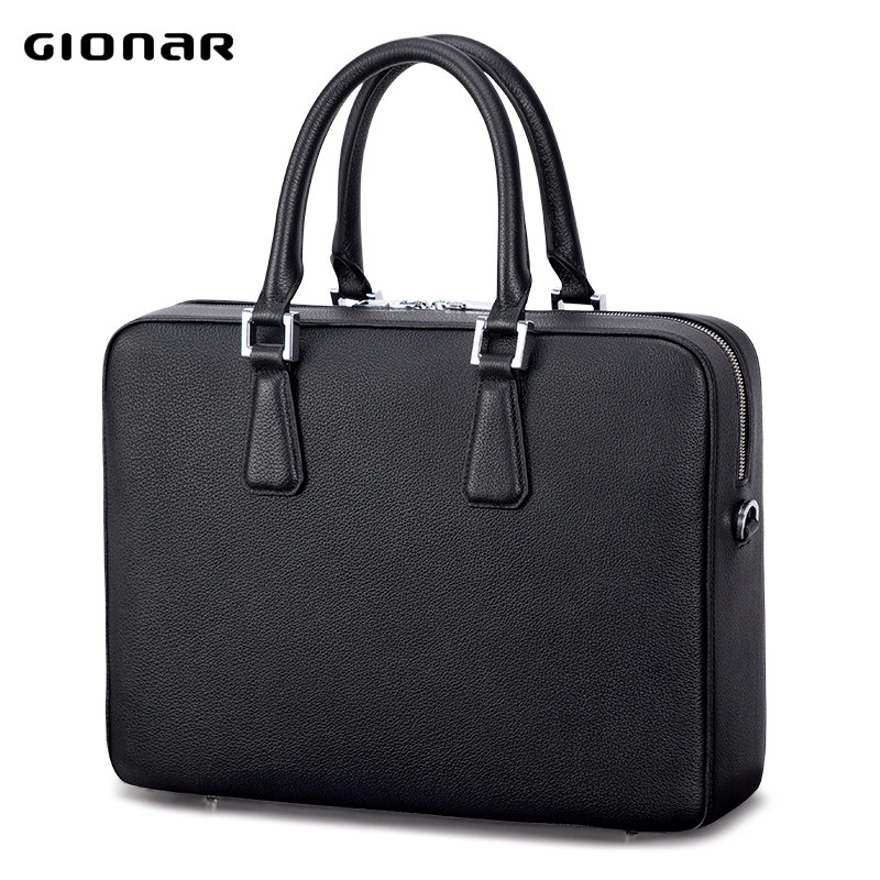 男士简约电脑手提包大容量公文包 gionar男士包袋