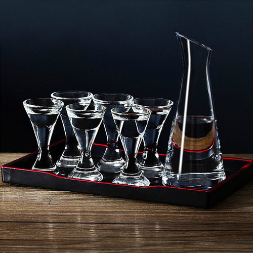 创意 白酒杯7件套装 玻璃杯子烈酒杯 分酒器 一口杯子弹杯 - 图2