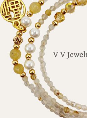 原创设计天然石手链女轻奢小众