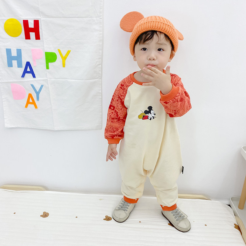 婴儿连体衣春秋季新生儿ins风衣服纯棉睡衣纯棉早秋宝宝哈衣爬服,淘宝优惠券,粉丝福利购,淘宝优惠卷