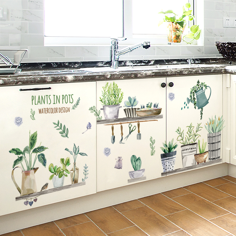 厨房橱柜贴纸柜子自粘防水柜门翻新瓷砖装饰贴画家用贴饰墙贴墙壁