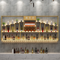 Bar Wine Rack Wine Cabinet Wall-mounted Shelve rack Restaurant Home Hanging Cup Rack Luminous Red Wine Glass Shelf rack Shelf Customized