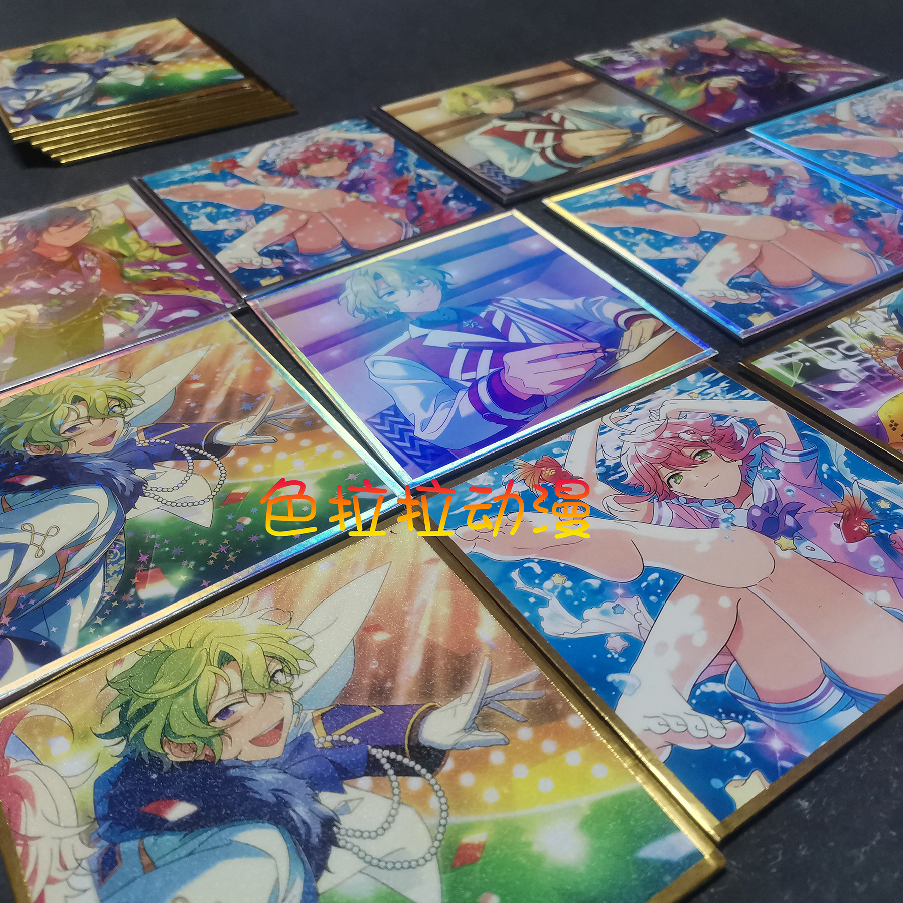 专业色纸定制色纸签绘板自印绘画印刷来图镭射银边双闪加急覆膜 - 图2