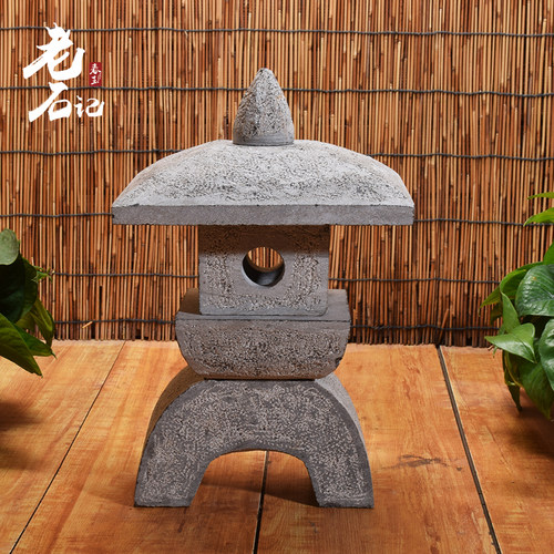 日韩式石灯复古做旧地灯台灯庭院摆件陈设别墅走廊仿古石头灯塔 - 图1