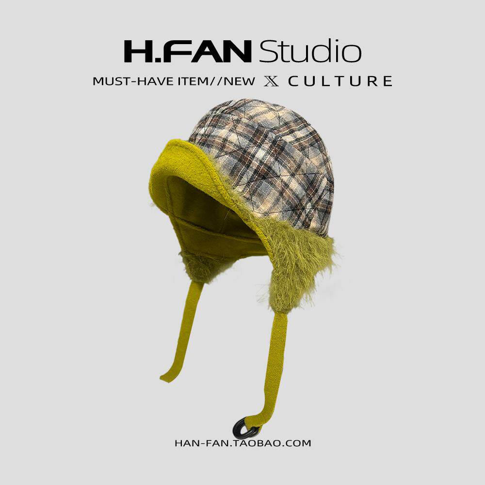 韩国护耳保暖毛呢飞行员帽雷锋帽防风防寒加厚双面戴显脸小百搭冬