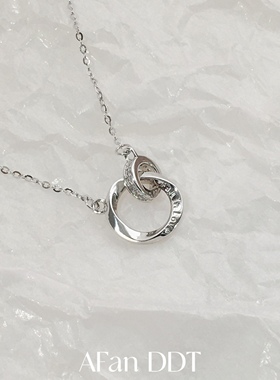 阿反大头双环项链礼物女生