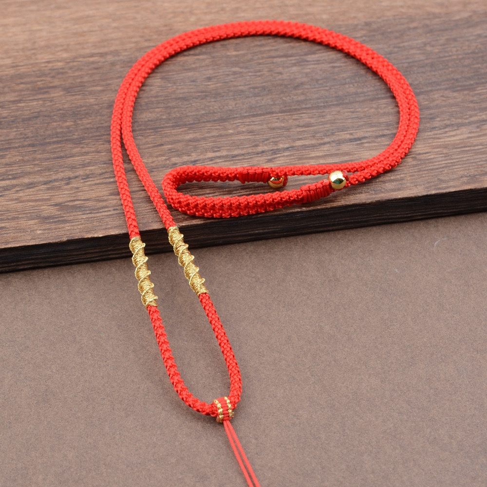 手工编织项链挂脖绳子男女款嘎乌盒黄金玉器多种颜色吊坠挂绳吊绳 - 图2