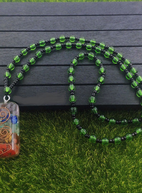 珠子链女士民族风毛衣链几何碎石吊坠中国风优雅气质女生生日礼物