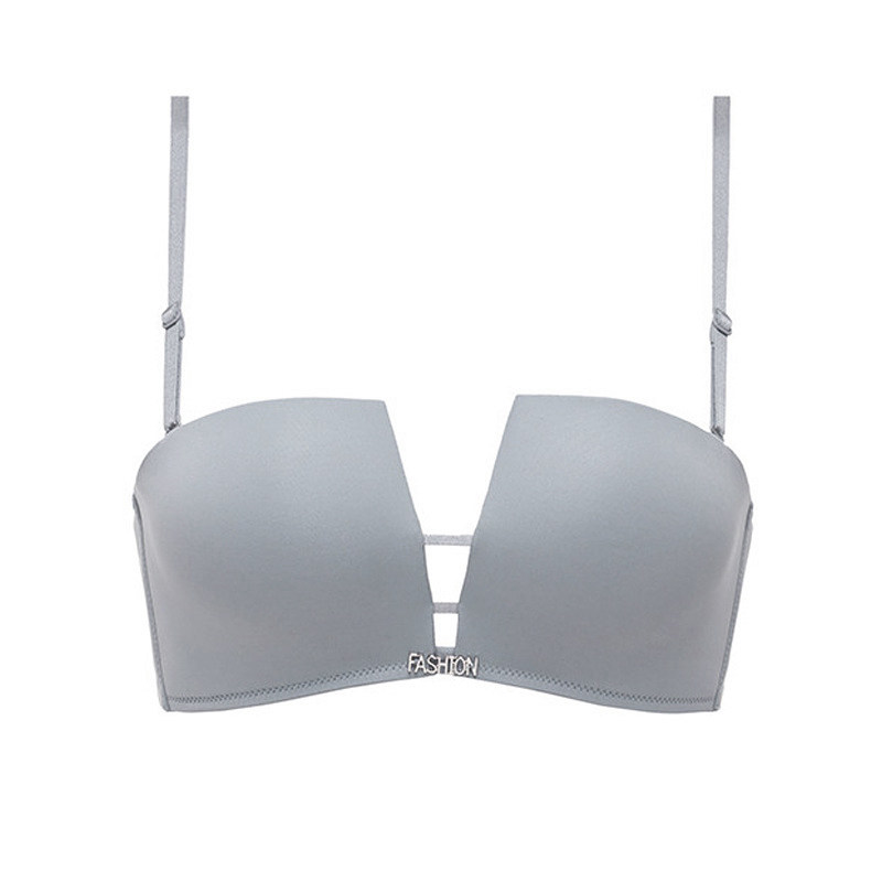 缺一旗舰店无带薄款无钢圈低胸内衣 缺一内衣文胸