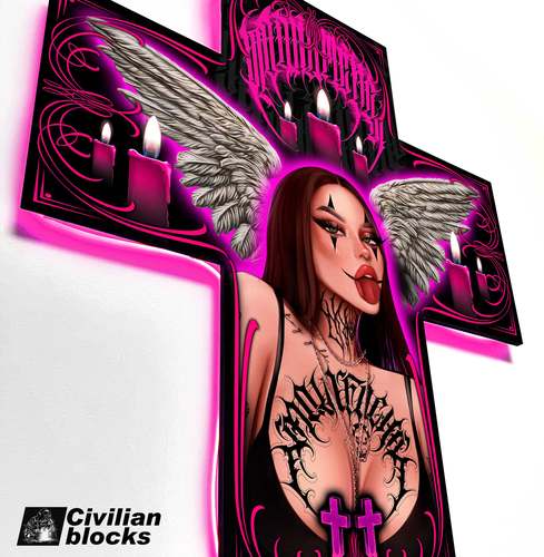 十字架花体字奇卡诺西海岸说唱店铺装饰开业礼品墙发光装饰挂画 - 图3