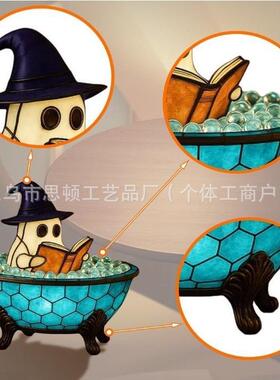 新款万圣节幽灵台灯USB插头摆件ghost reading book lamp幽灵
