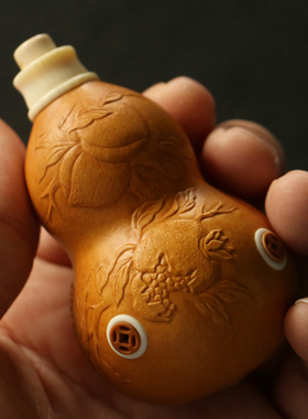 竹迹纯手工精工压花制作葫芦香囊
