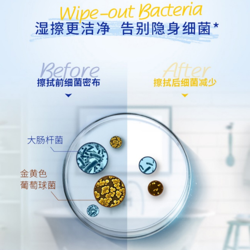 Tempo得宝湿厕纸洋甘菊40片4包+10片2便携小包德宝女性湿巾擦屁屁