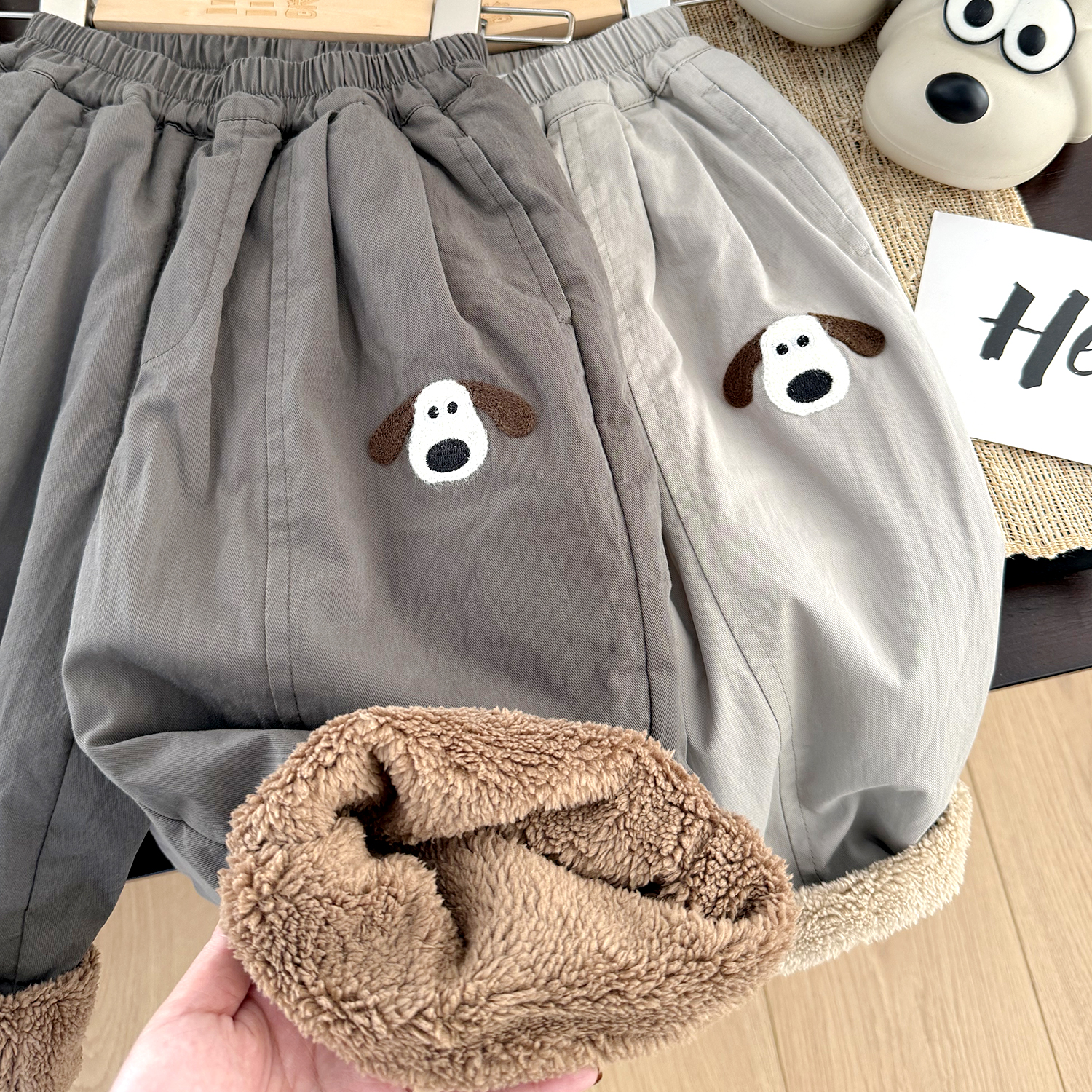 男童加绒加厚休闲裤2025冬季新款长裤女儿童珊瑚绒宽松冬装裤子 - 图2