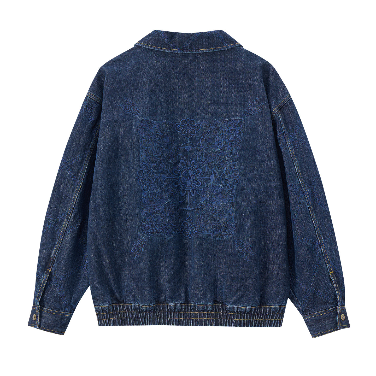 ONIARAI/鬼洗25秋冬新泥棒蓝敦煌藻井绣花宽松牛仔夹克男 N340239,淘宝优惠券,粉丝福利购,淘宝优惠卷