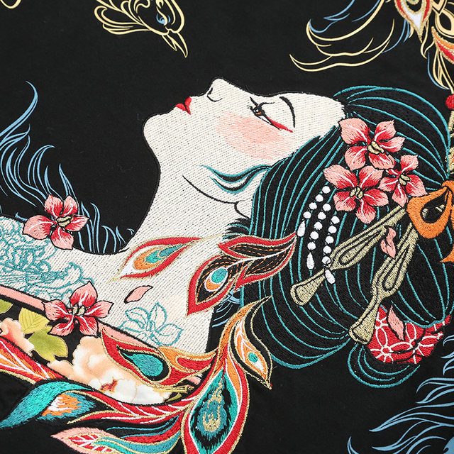 ONIARAI clay stick, blue phoenix and nine-day embroidered robe