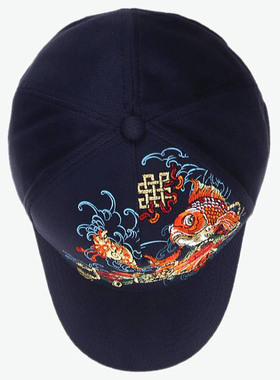 ONIARAI八宝金鱼刺绣休闲棒球帽