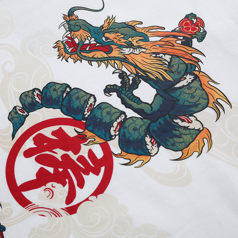 oniarai鬼洗夏季新品潮牌泥棒蓝寿司龙趣味印花男短袖T恤N840088 - 图2