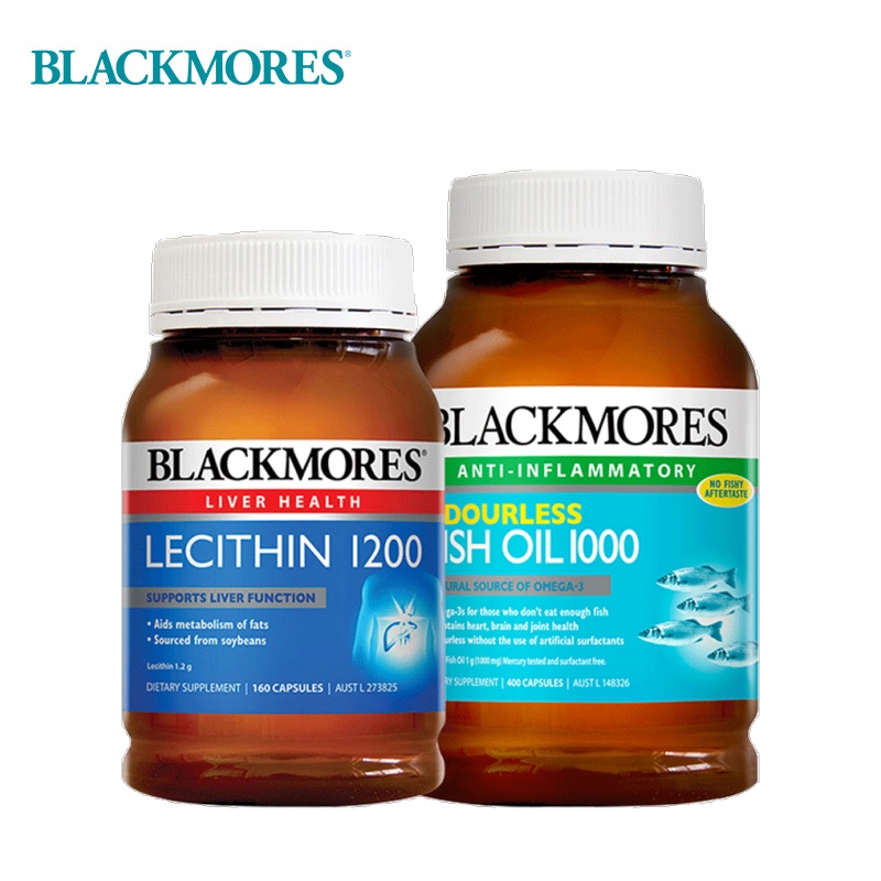 BLACKMORES海外旗舰店Blackmores澳佳宝无腥味鱼油+卵磷脂组合omega3心脑血管健康澳洲0