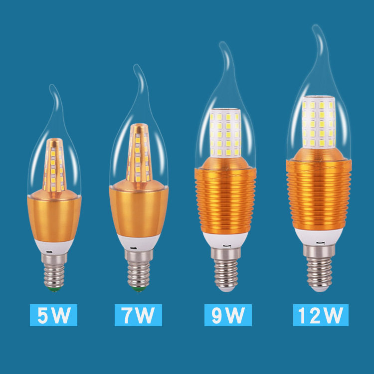 家用LED小螺口灯泡吊灯黄白光led灯尖灯泡e14小螺E27大螺节能灯泡 - 图2