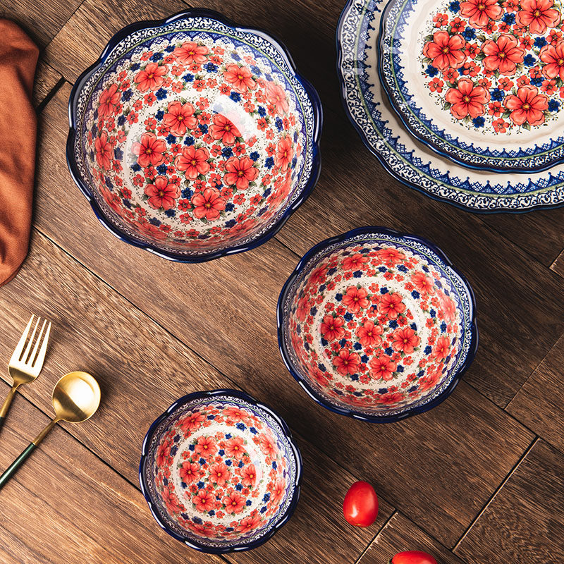 雪墨梅碗碟套装碗盘家用复古餐具陶瓷饭碗沙拉碗盘子面碗汤碗大碗,淘宝优惠券,粉丝福利购,淘宝优惠卷