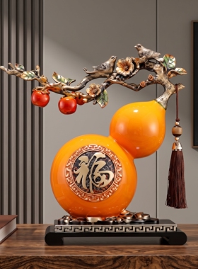 中式福字葫芦花鸟客厅风水摆件