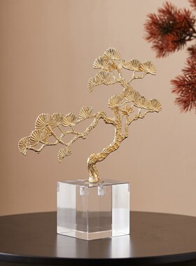 中式简约松树造型装饰摆件