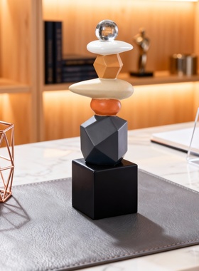 现代简约几何平衡装饰摆件