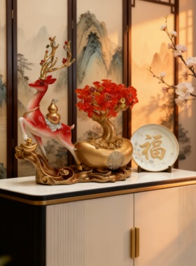 招财福鹿摆件搬家乔迁新居礼品
