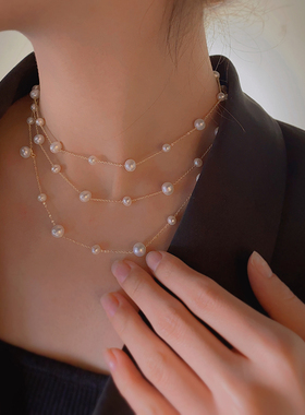 迪曼达天然淡水珍珠满天星项链女