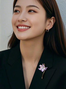 紫色睡莲胸针高档女气质