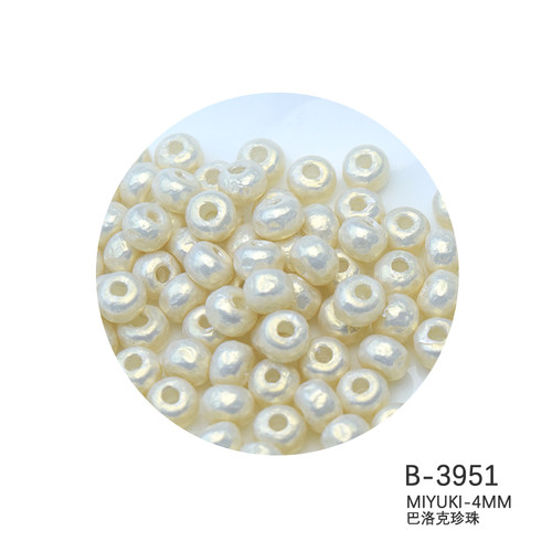 日本进口珍珠4mm/5mm御幸MIYUKI巴洛克珍珠Baroque Pearl玻璃材质 - 图0