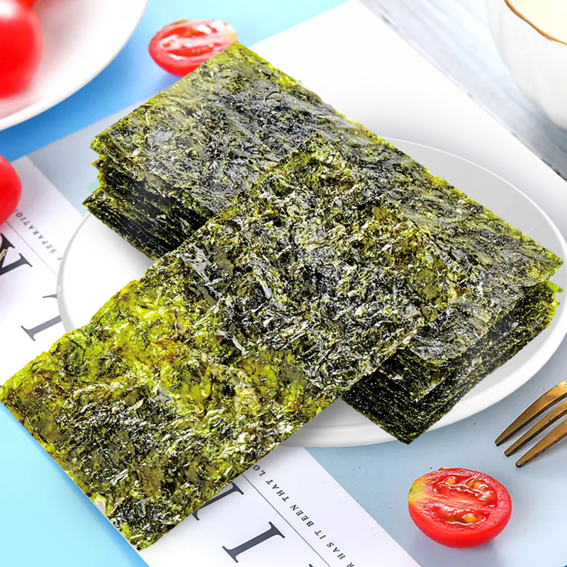 zek烤海苔片减盐薄脆寿司紫菜儿童零食无添加追剧办公休闲零食30g - 图1