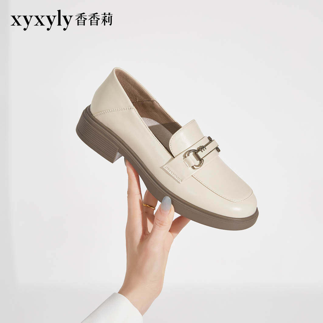 香香莉27275乐福鞋女2024秋季新款英伦风小皮鞋一脚蹬单鞋潮27305,淘宝优惠券,粉丝福利购,淘宝优惠卷