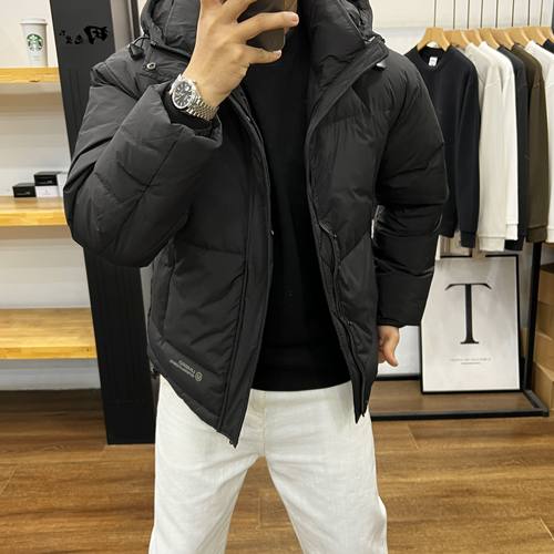 中老年时尚简约羽绒服潮流百搭纯色保暖上衣防寒男士新款秋冬外套 - 图2