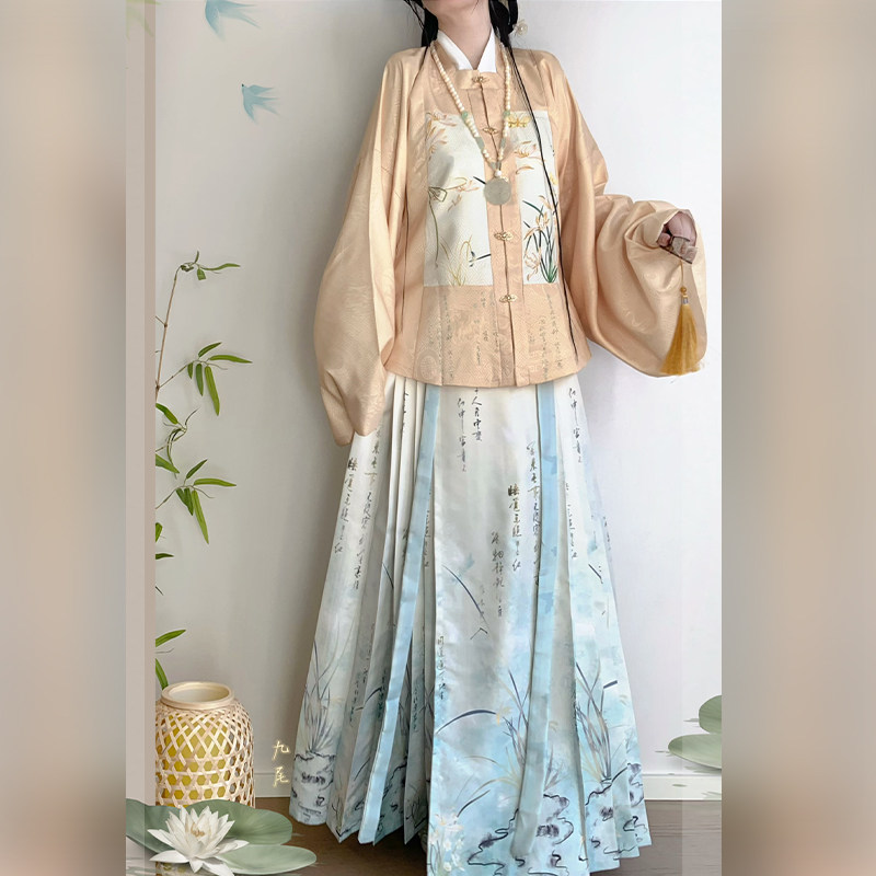 莺雨兰衣原创[栀兰]明制汉服女提花方领补服短袄琵琶袖马面裙秋冬,淘宝优惠券,粉丝福利购,淘宝优惠卷