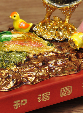 和谐美满大公鸡摆件珐琅彩公鸡工艺品招财母鸡家居客厅玄关鸡摆件