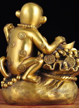 纯铜生肖猴家居客厅玄关乔迁礼品