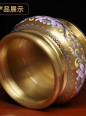 黄铜莲花香炉针烛台中式蜡烛台上香的家用佛堂供佛祭祖敬神佛具