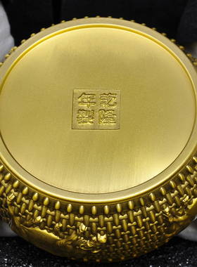黄铜五牛烟灰缸摆件带盖防飞灰