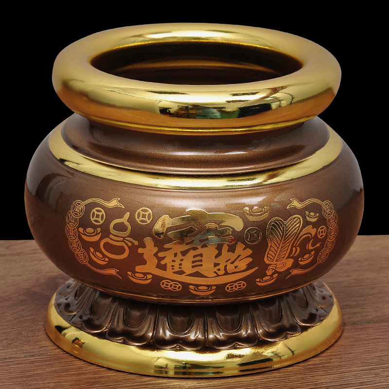 青沙金供具一套装佛前供灯香筒供佛花瓶香炉供果盘供水杯供台佛具