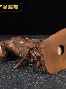 紫铜立刀关公摆件招财武财神关二爷关公神像家居客厅玄关装饰品