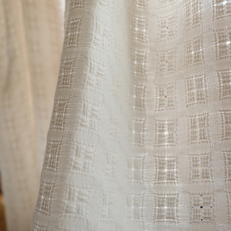 Japanese style cotton and linen curtains gauze curtains punch-free cotton window screens