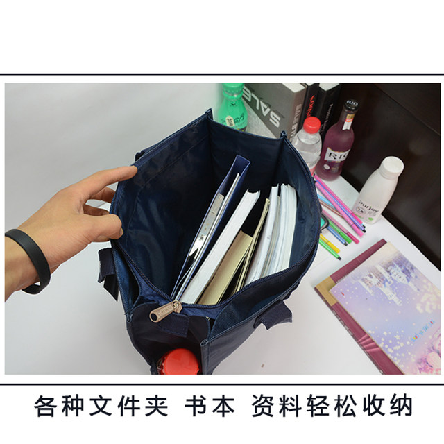 Waterproof and thickened junior high school high school boys large -capacity handbags handbaging canvas bag students handbags bag