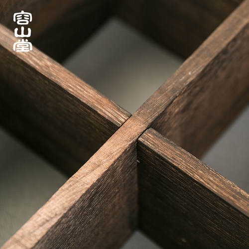 容山堂实木中式挂墙博古架茶杯架多宝阁茶具配件收纳柜置物茶饼架 - 图3