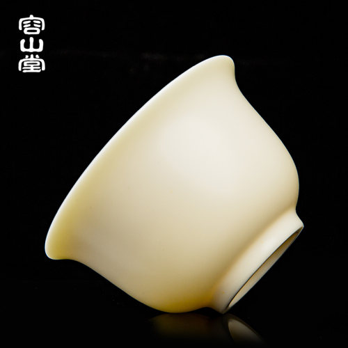 容山堂陈文德大师汝窑盖碗象牙白陶瓷三才茶碗手工大号单个泡茶杯 - 图3