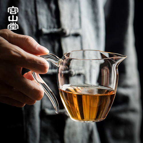 容山堂禾器玻璃公道杯绿茶杯耐热加厚茶滤一体分茶器个人茶具礼物 - 图3